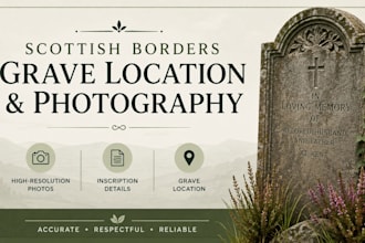 locate and photograph ancestral graves in the scottish borders and beyond