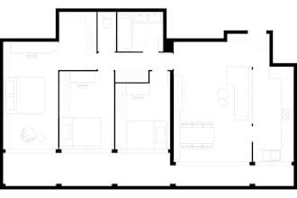 do 2d floor plan, space planning and furniture layout