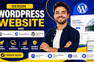design wordpress website with generatepress, generateblocks and gutenberg editor