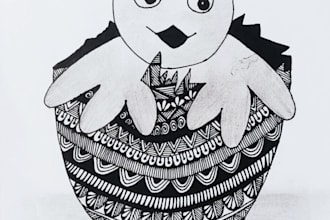 create custom and detailed hand drawn mandala art