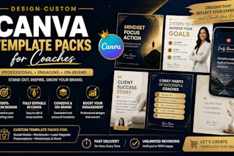design custom canva template packs for coaches