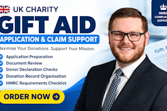 help UK charities prepare gift aid applications and donor declarations