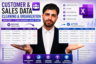 clean and organize sales and customer data in excel