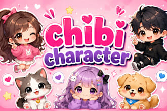 chibi art cute anime sticker chibi character emotes  chibi illustration