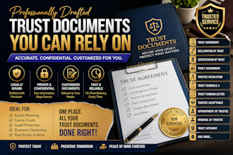 draft trust documents including certification of trust and trustee forms