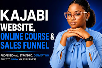 design kajabi website, online course and sales funnel