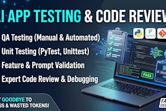 do QA testing, unit testing, feature testing and code review for ai apps