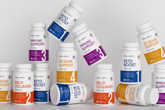 do product label design, supplement label and packaging design