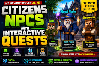 create citizens npcs with interactive quests for your minecraft server