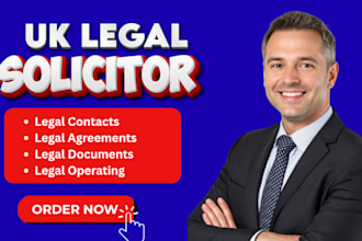 draft legal notice, demand letters and legal opinions as UK solicitor