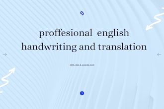 do english handwriting and translation