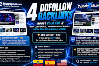 publish 4 high quality dofollow backlinks on ecuador news blogs
