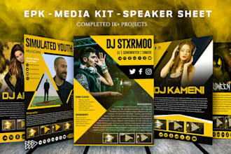 design press kit, media kit, epk design, one sheet, influencer media kit