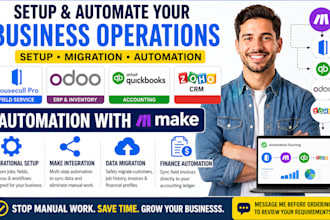 setup housecall pro odoo quickbooks zoho crm migration automation make workflow