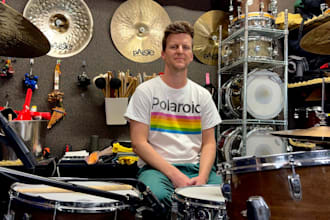 record world class drums and percussion on your music