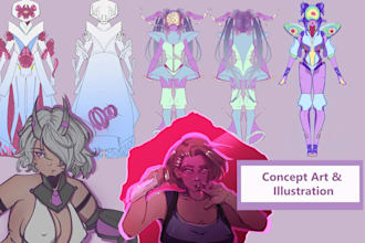 create 2d character art based on your references
