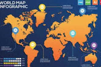 create a custom world map, geographic map, vector map,editable map,bussiness map