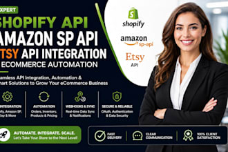 build shopify API amazon sp API etsy API integration and ecommerce automation