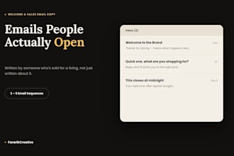 write a welcome or sales email sequence that converts
