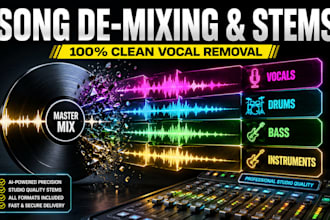 extract instruments from any song remove vocals ad create backing tracks