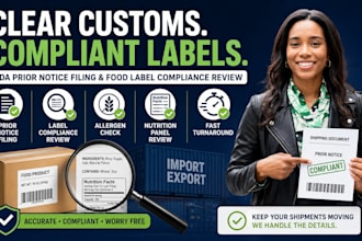 file your fda prior notice and review food label compliance