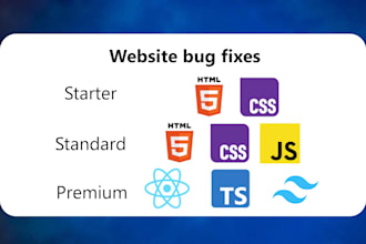 fix bugs in a webpage