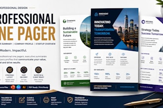 design professional modern startup one pager investor executive summary