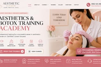 design wix aesthetics botox training academy website aesthetics booking website