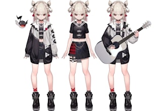 create a custom vtuber cartoon illustration, png avatar, and streaming character