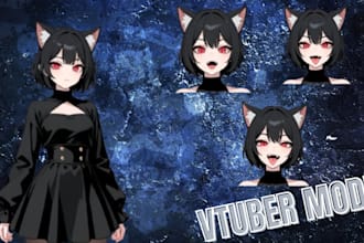 create a custom vtuber cartoon illustration, png avatar, and streaming character