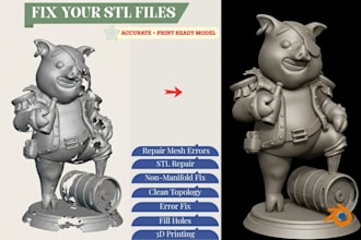 3d scan cleanup stl file repair mesh 3d modify edit file optimized for 3d print