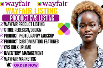 create wayfair product listing or do wayfair bulk upload with CSV, wayfair setup