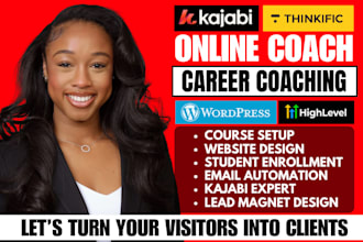 design career academy course website kajabi coaching thinkific linkedin coach