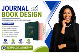 design and format mental wellness, daily growth, weight loss journals for KDP