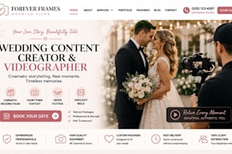 design wix wedding content creator website videographer website