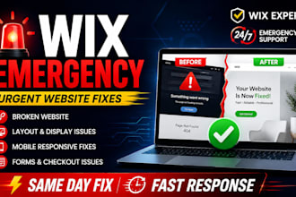 provide emergency wix website fix urgent same day support roadside assistance