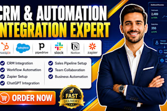 integrate hubspot, pipedrive, salesforce,slack, notion, click up chatgpt zapier