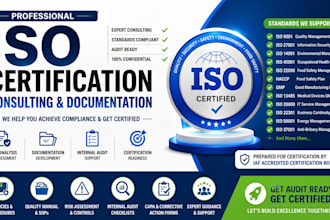 help with iso 9001, iso 27001, haccp, gmp and iso certification documentation