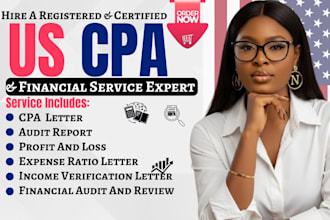 prepare cpa letter, income verification, financial statement