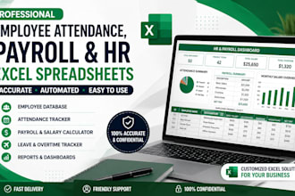 create employee attendance, payroll, and HR excel spreadsheets