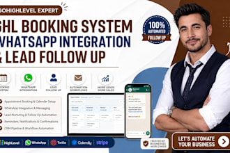 create gohighlevel booking funnel with whatsapp lead follow up ghl automation