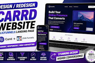 design, redesign carrd website, clickfunnels landing page