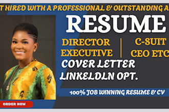 write an executive ats resume CV and linkedin profile