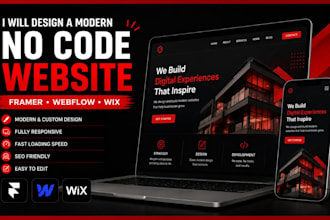 design a framer, webflow or wix website, figma to website