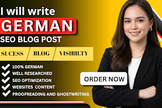 write SEO german blog posts website content blog article website landing pages