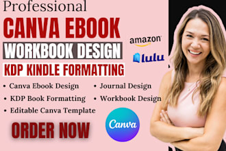 design interactive canva workbook journal planner ebook and kdp book formatting