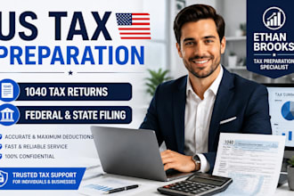 prepare US tax returns, 1040, 1099 and state tax filing