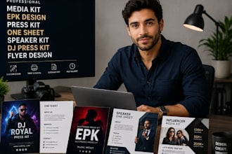 design media kits, epks, press kits, one sheets, artist epks, speaker one sheet