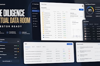 set up due diligence virtual data room for fundraising, m n a, and investors