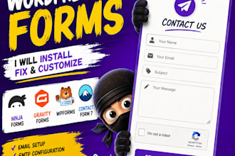 install or fix  custom ninja form, gravity form, wp form, and contact form 7